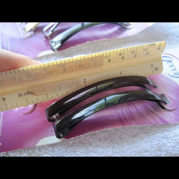4 Goody Jenna Stay Put Tight Metal Bar Clasp Hair Barrettes Arch Secure 3" + Pin - Picture 2 of 6